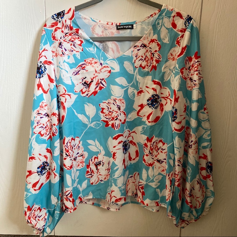 Floral Flounce Dress Shirt